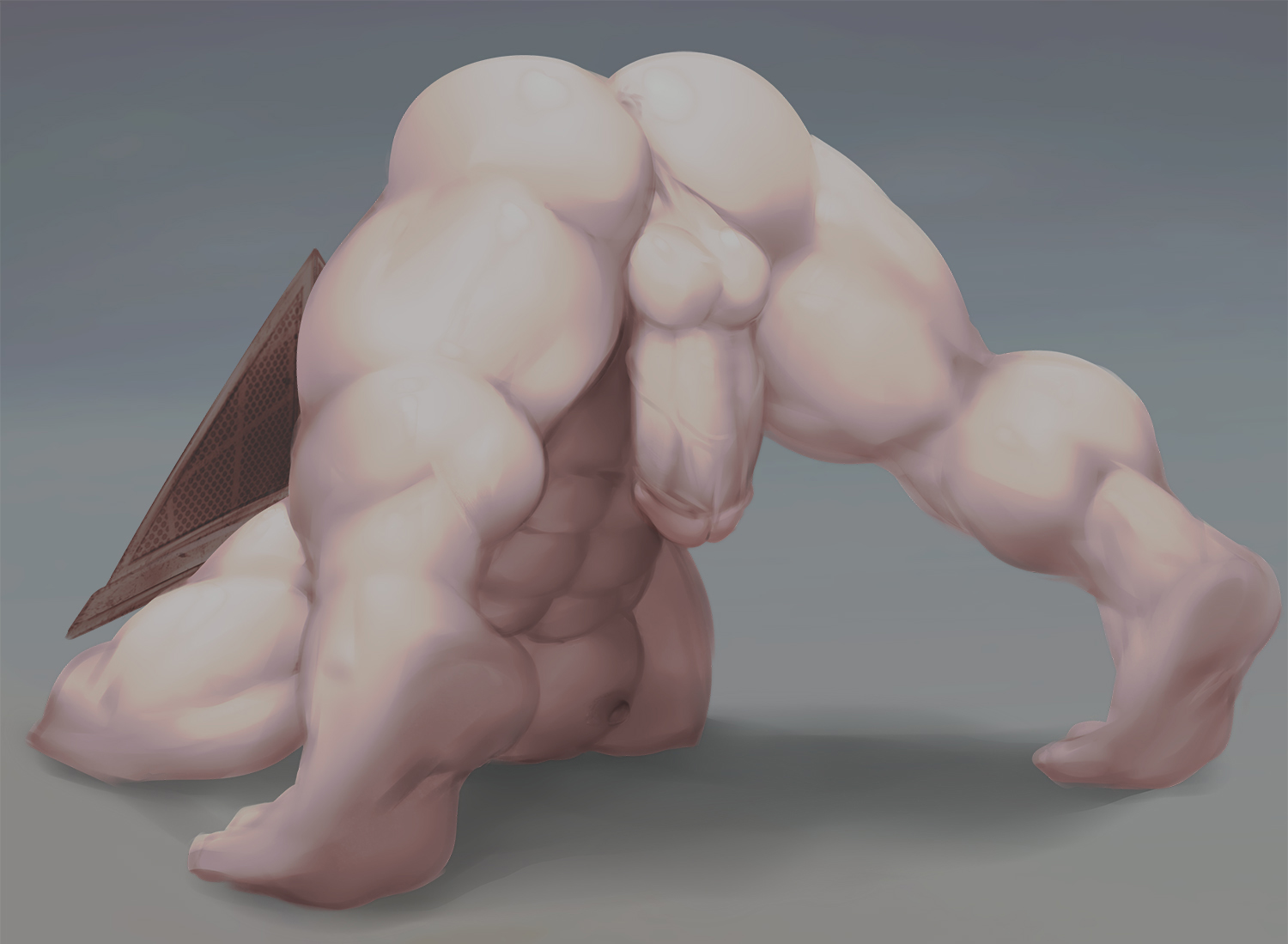 1boy, abs, anus, ass, balls, ballsack, bara, beefy, big ass, big balls, big penis, bozi, bubble ass, bubble butt, erection, face down ass up, facing away, feet, foreskin, foreskin folds, huge ass, huge cock, humanoid, humanoid penis, jack-o pose, jackochallenge, legs spread, light skin, light-skinned male, male, male nipples, male only, masked male, muscles, muscular, muscular back, muscular male, nipples, obscured face, pale skin, pale-skinned male, pecs, penis, pyramid head, retracted foreskin, scrotum, silent hill, silent hill (film), silent hill homecoming, smooth skin, smooth skinned male, solo, submissive male, testicles, thick ass, thick penis, thick thighs, uncircumcised, uncut, veiny penis, yaoi