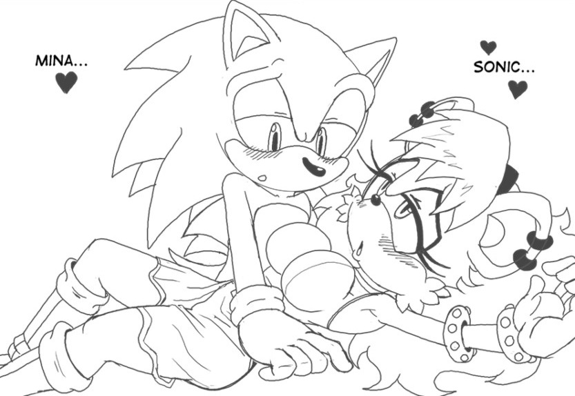 1boy 1girls accessory anthro archie_comics big_breasts blush boots breasts clothed clothed_sex clothing dialogue ear_accessory ear_piercing eye_contact eyelashes furry gloves heart long_hair lying_down mammal mina_mongoose mongoose narrowed_eyes open_mouth romantic romantic_couple sega sketch skirt sonic_(series) sonic_the_hedgehog sonic_the_hedgehog_(archie) sonic_the_hedgehog_(comics) sonic_the_hedgehog_(series) spiky_hair tail thick_thighs unknown_artist white_background wholesome wrist_cuffs