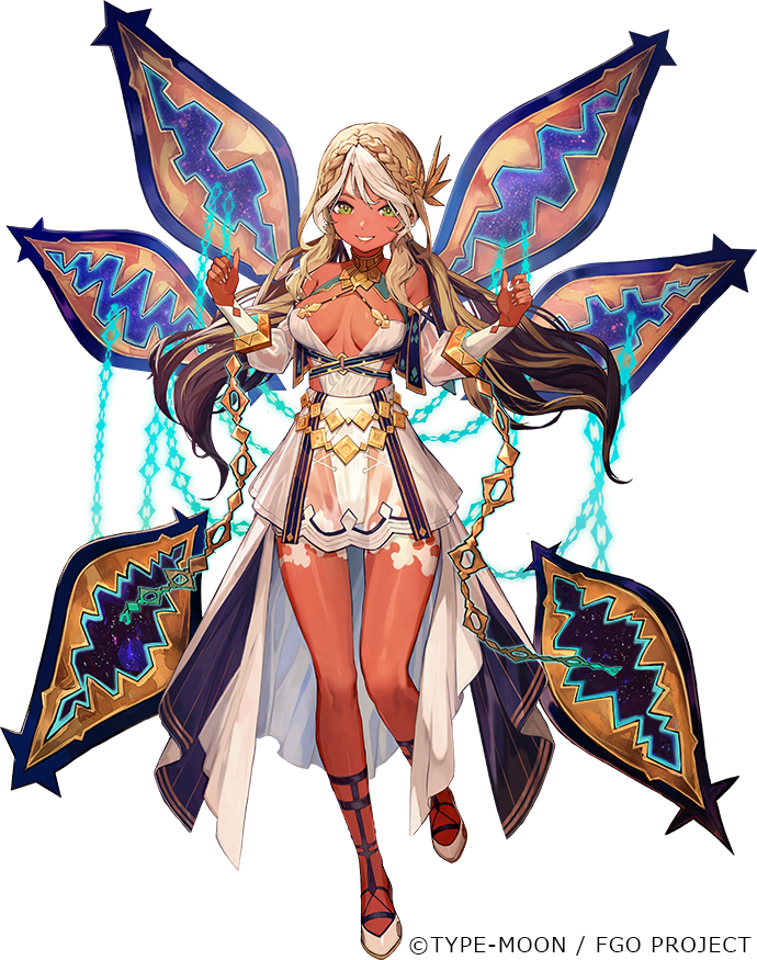 1girls andromeda_(fate) andromeda_(first_ascension)_(fate) armlet bare_shoulders blonde_hair braid breasts cleavage crown_braid dark-skinned_female dark_skin fate/grand_order fate_(series) full_body green_eyes grin jewelry lack large_breasts long_hair looking_at_viewer official_art png smile solo transparent_background transparent_png white_hair