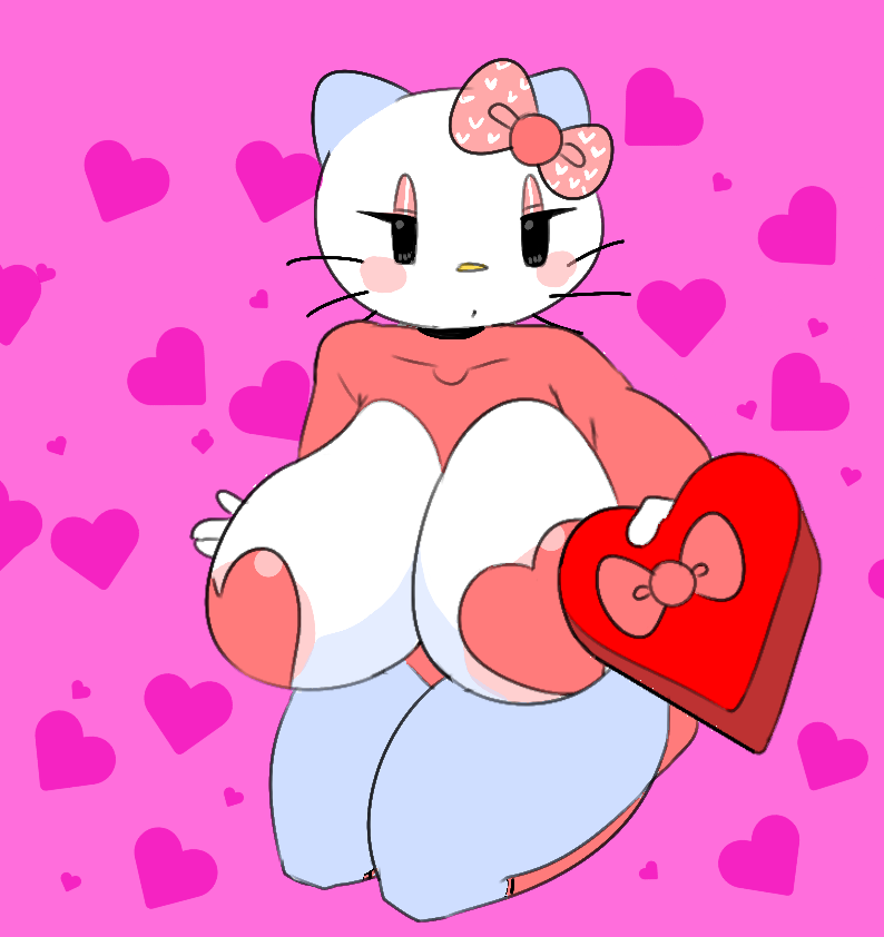 heart hello_kitty hello_kitty_(character) hello_kitty_(series) kitty_white sanrio savagensfw valentine's_day