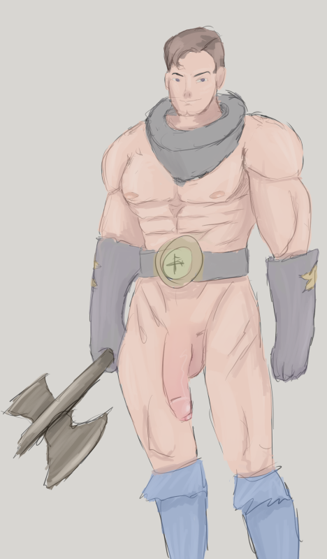 axe captain_gordon completely_nude completely_nude_male disgaea disgaea_1 muscular_male nippon_ichi_software penis