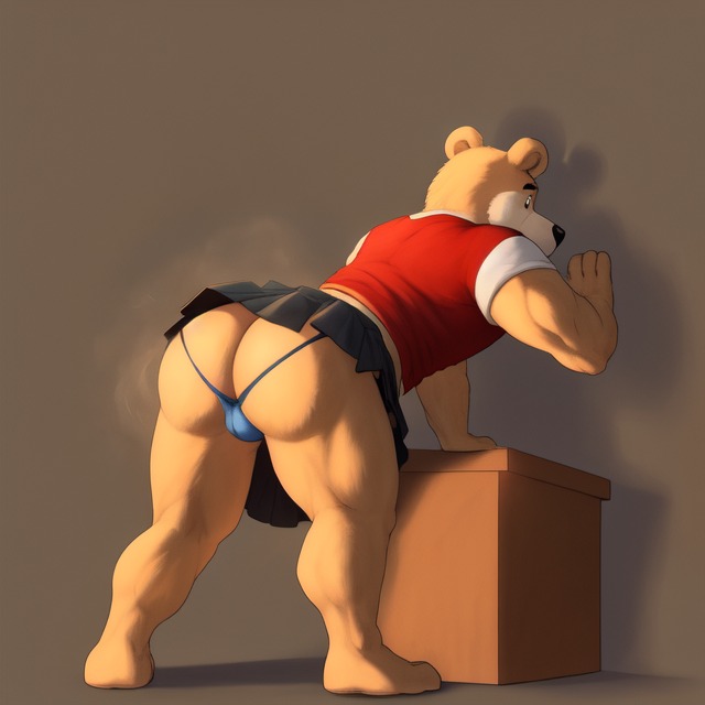 ai_generated ass bear furry gay gay_furry skirt