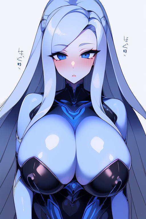 900artcalamity ai_generated anahita big_breasts black_clothing blue_body blue_eyes blue_hair blush breasts calamity_mod mermaid terraria