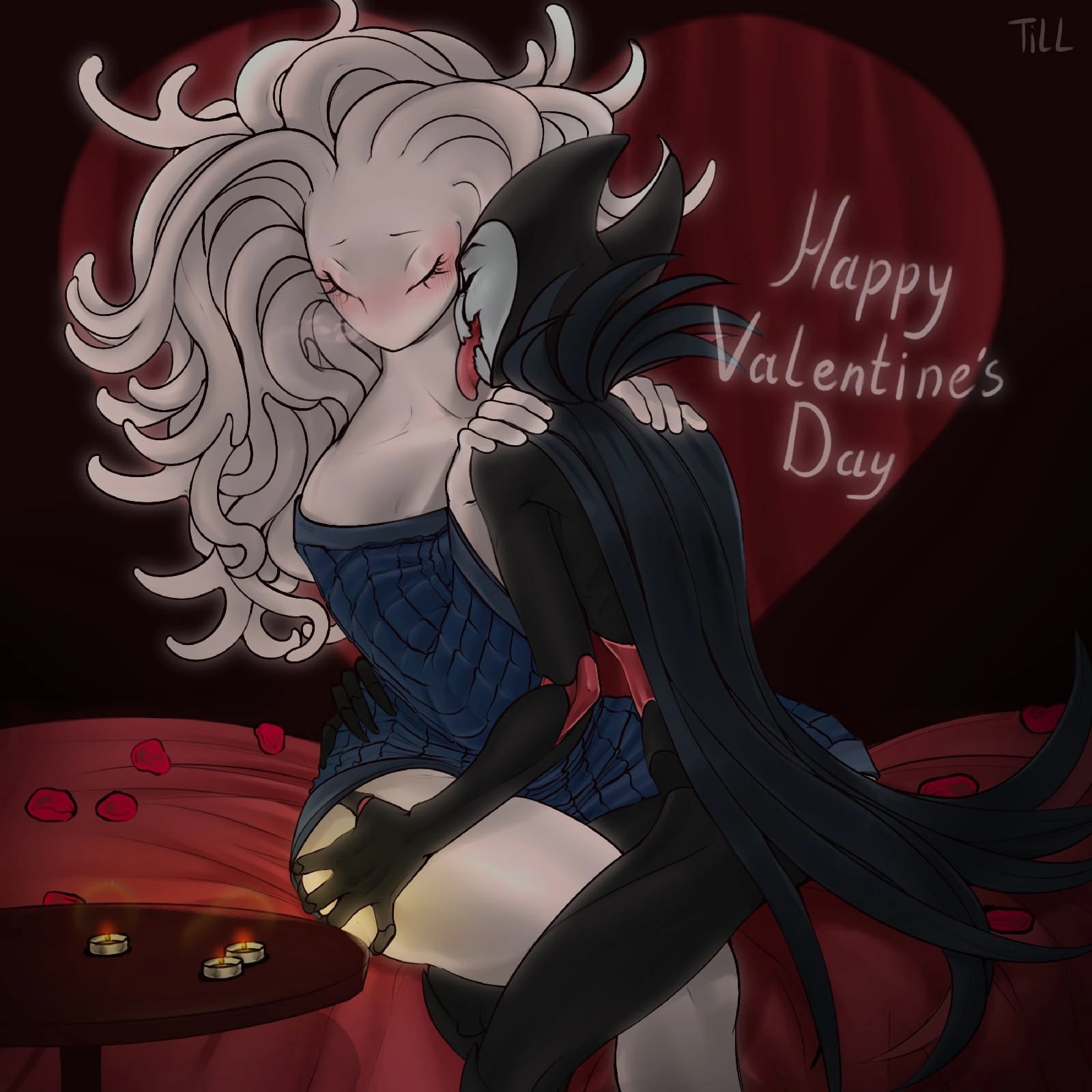 grimm (hollow knight), hollow knight, no artist, no source, noseless, tagme, white lady (hollow knight)