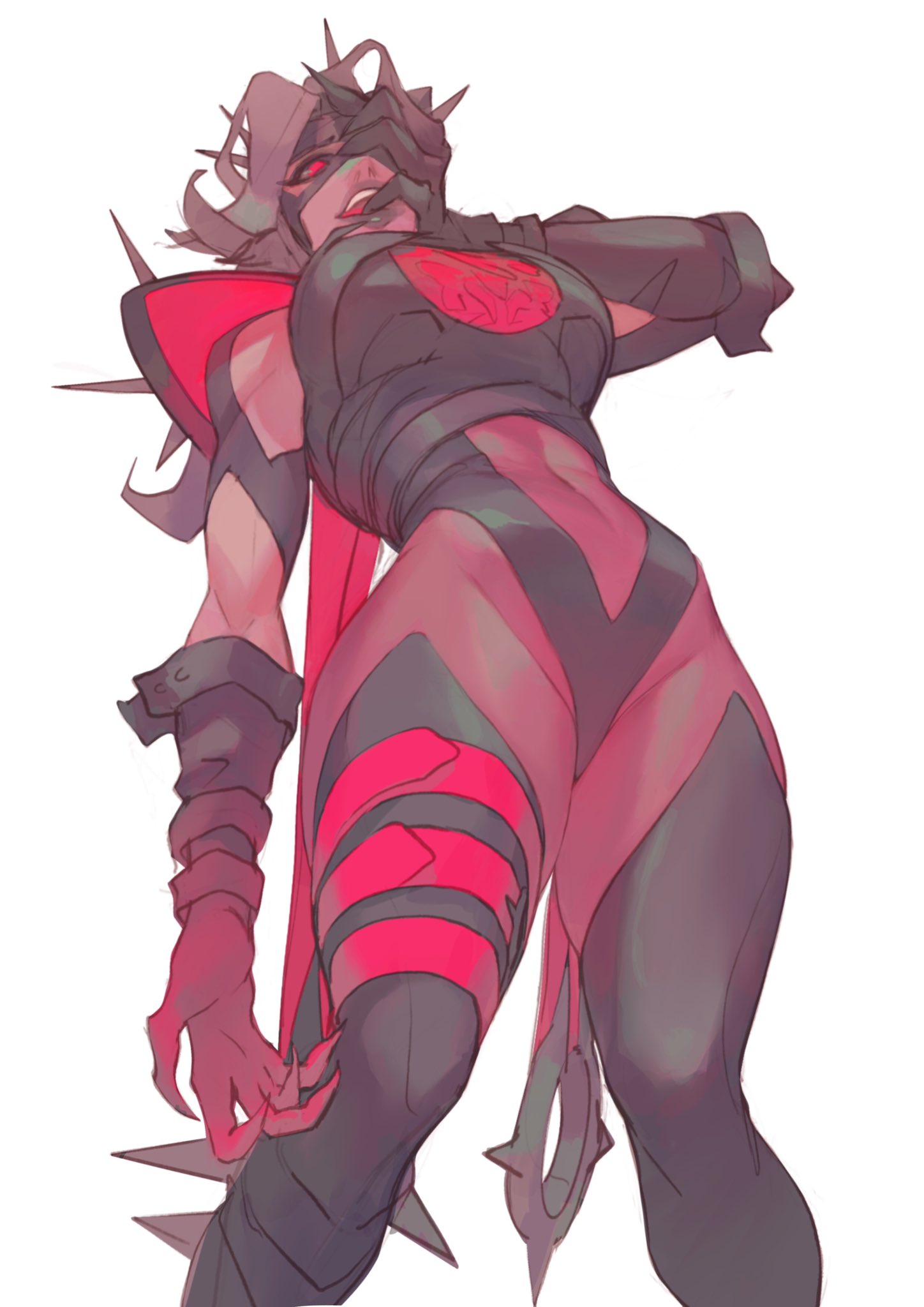 1girls, big breasts, breasts, clothed, clothing, color, female, female focus, female only, hi res, invisible woman, invisible woman (marvel rivals), large breasts, long hair, looking at viewer, malice (marvel rivals), malice (marvel), marvel, marvel comics, marvel rivals, rebigaki art, red eyes, solo, solo female, sue storm, tagme, thick thighs, white hair, yknivel
