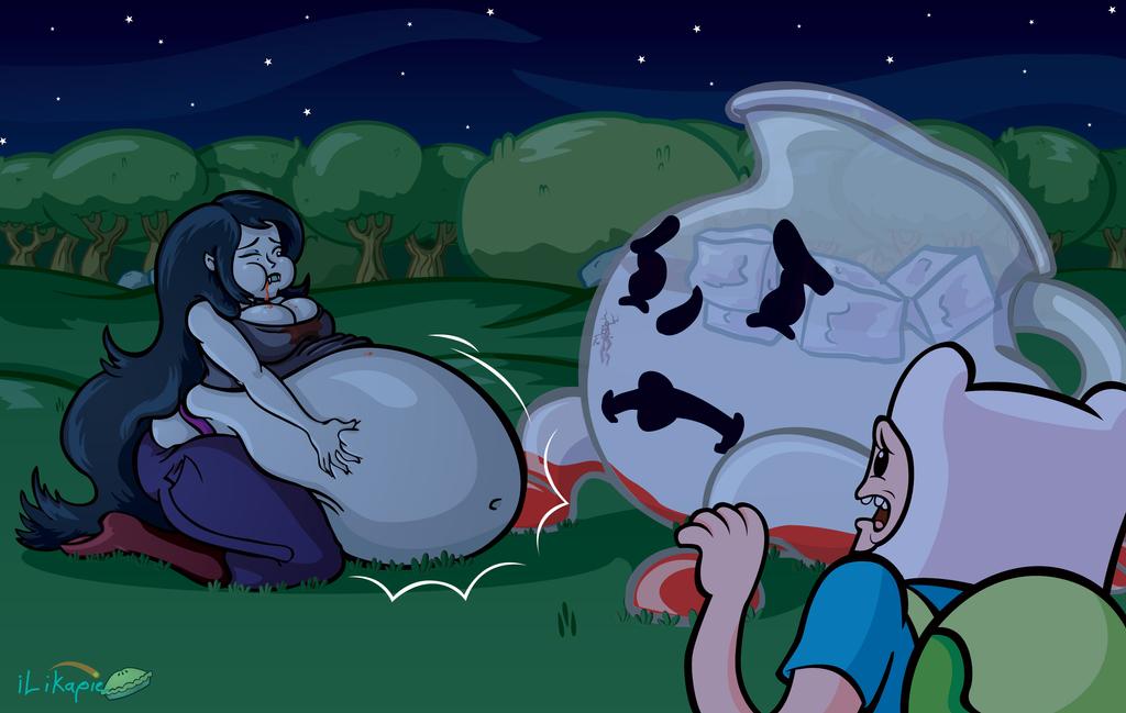 adventure_time belly belly_expansion belly_overhang big_belly big_breasts black_hair bloated breasts female female_focus female_only finn_the_human full_body_inflation funny goth huge_belly human hyper_belly ineffective_clothing inflation kool-aid kool-aid_man liquid_inflation marceline milf muffin_top overweight overweight_female panty_straps tight_clothing tomboy vampire voluptuous weight_gain what