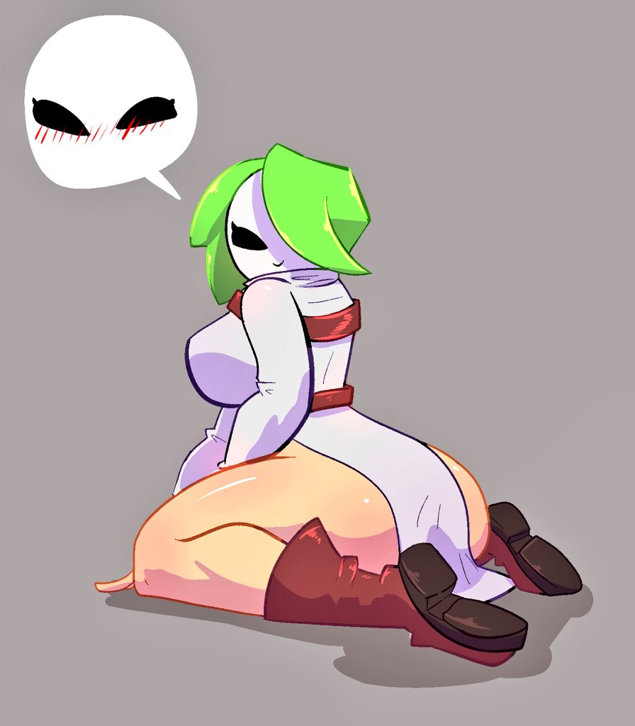 ass, blush, boots, breasts, female, green hair, large breasts, looking at viewer, looking back, mario (series), mask, nomorechuckn, shy gal, tagme, thick thighs, thighs, wariza