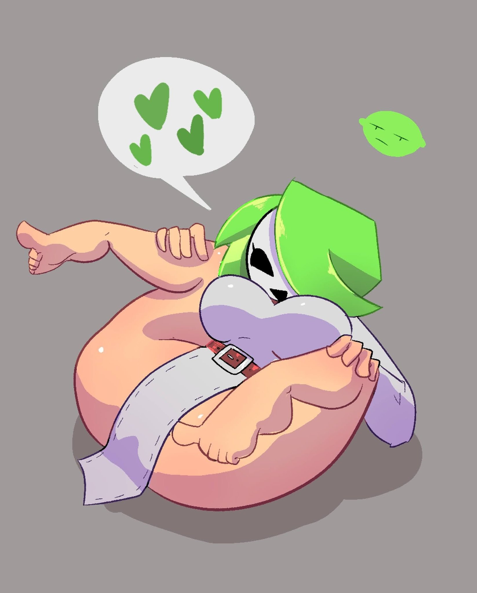 barefoot, blush, breasts, female, green hair, large breasts, legs up, mario (series), mask, nomorechuckn, shy gal, spread legs, tagme, thick thighs, thighs