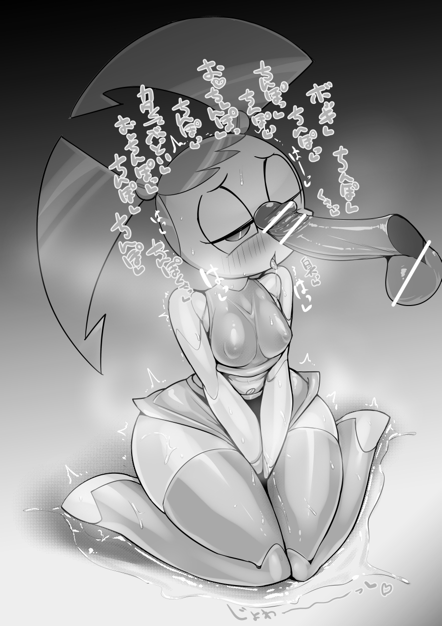 1girls, big penis, censored, censored penis, female, jenny wakeman, male, my life as a teenage robot, penis, pochincoff, robot, smooth skin, sniffing, sniffing penis, xj-9