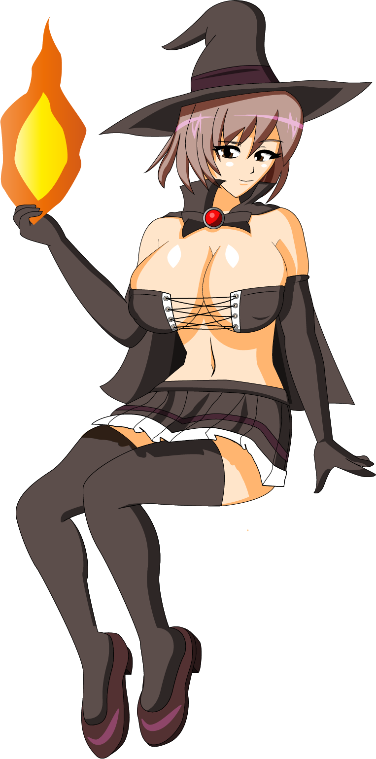 darkhen1410 fire koooon_soft koooonsoft_witch_girl pose witch_girl witch_hat