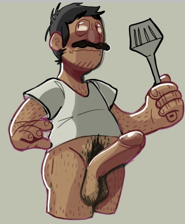 big_balls big_penis bob's_burgers bob_belcher chubby chubby_male dadbod daddy digital_media_(artwork) dilf full_color hairy hairy_balls male_only moustache solo_male