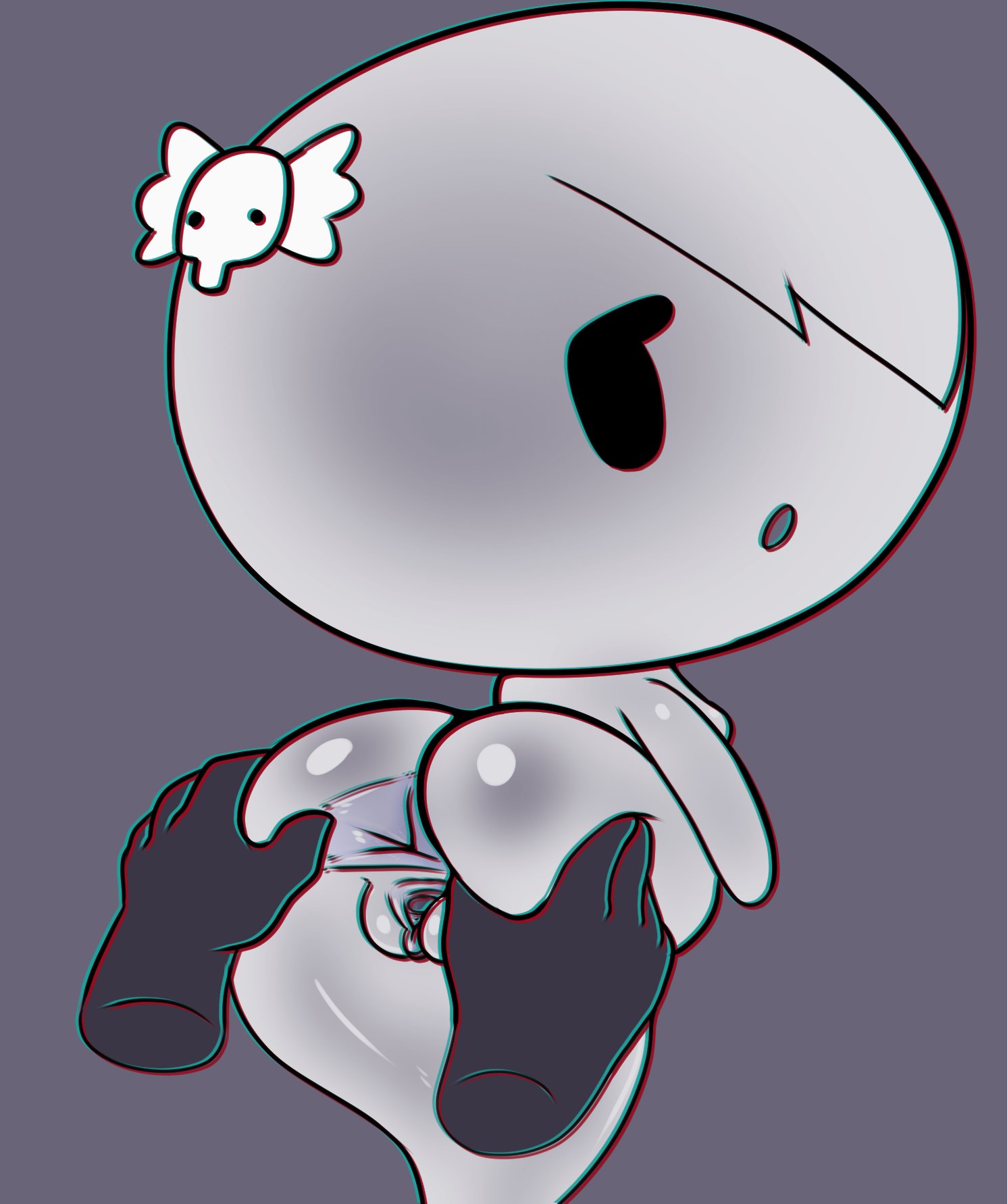 2021, ambiguous gender, anus, ass, carrie krueger, cartoon network, chromatic aberration, disembodied hand, dizzytizzy, duo, female, female focus, female/ambiguous, genitals, ghost, hair, hair over eye, hi res, humanoid, mob face, nude, one eye obstructed, pussy, rear view, solo focus, spirit, spread ass, spread butt, spreading, the amazing world of gumball, toony