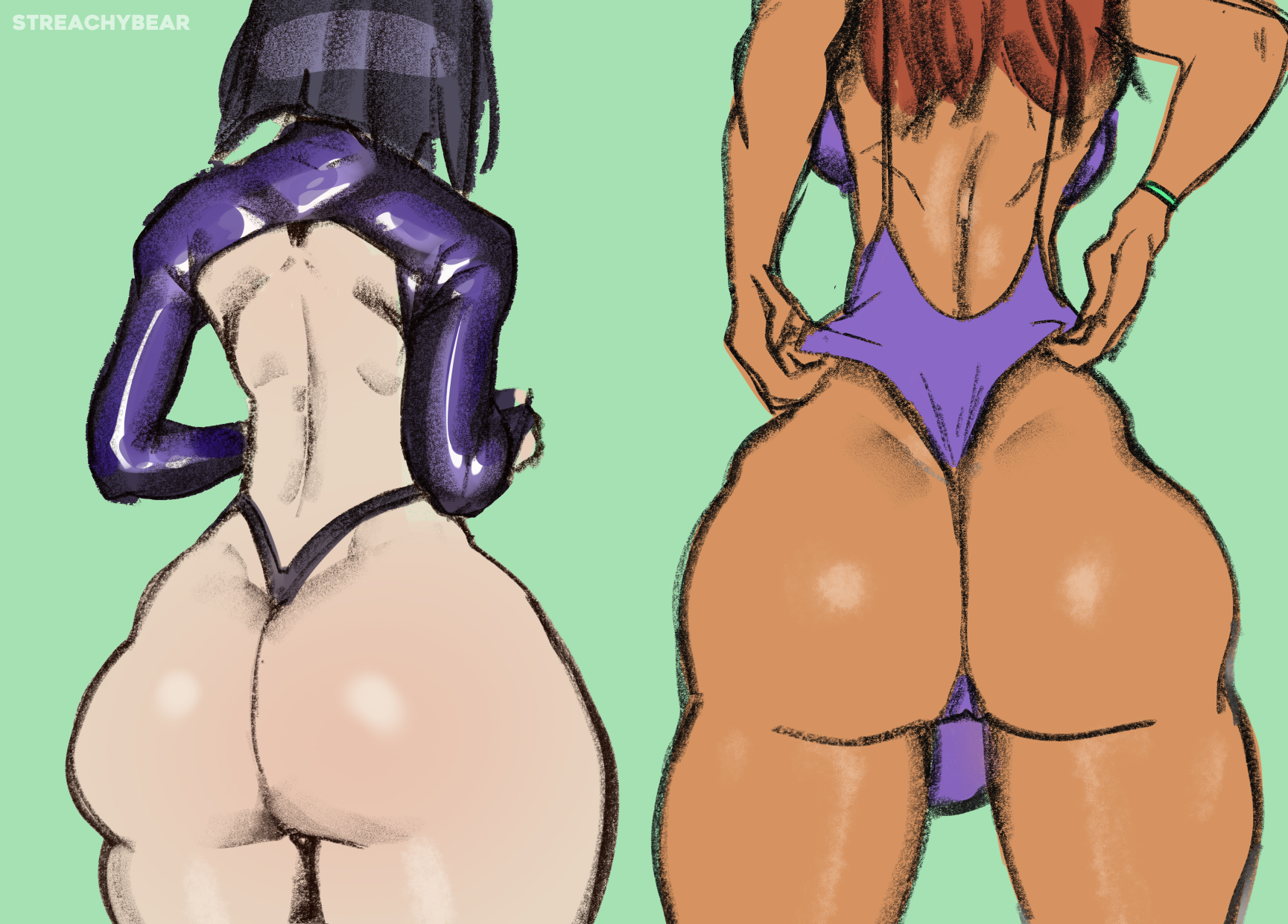 2futas, bulge, dc, dc comics, futa only, futanari, intersex, raven (dc), starfire, streachybear, tagme, teen titans