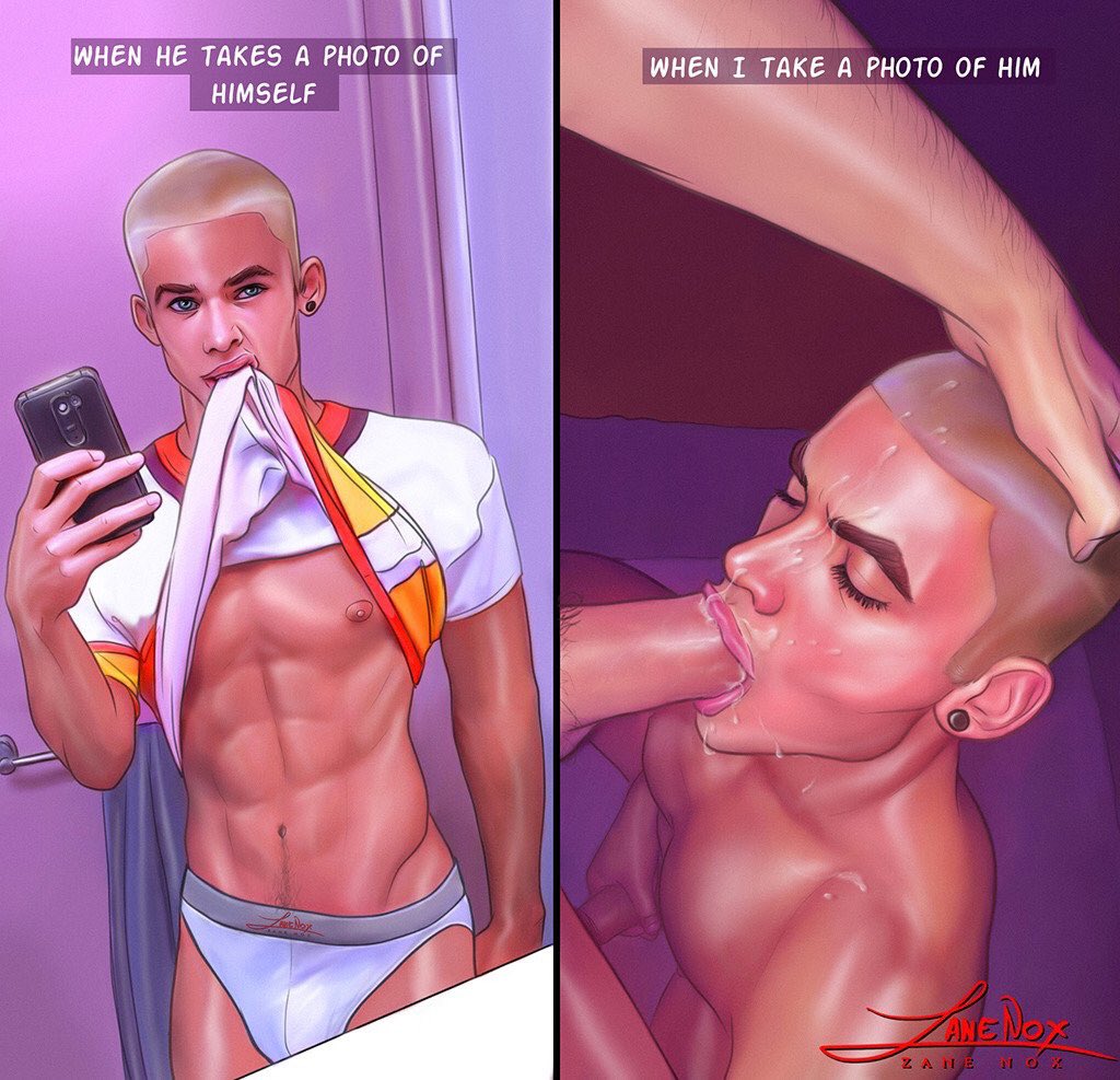 2boys african_male buzz_cut cum_on_face facial gay male_only oral original_character yaoi zane_nox