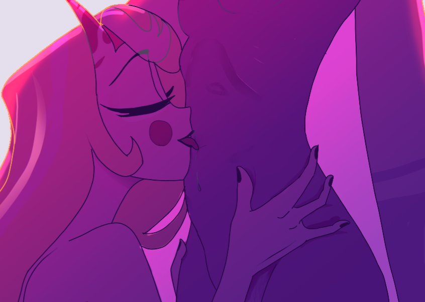 belly bite_marks charlie_morningstar_(hazbin_hotel) hazbin_hotel lesbian_sex licking_belly vaggie_(hazbin_hotel) yuri