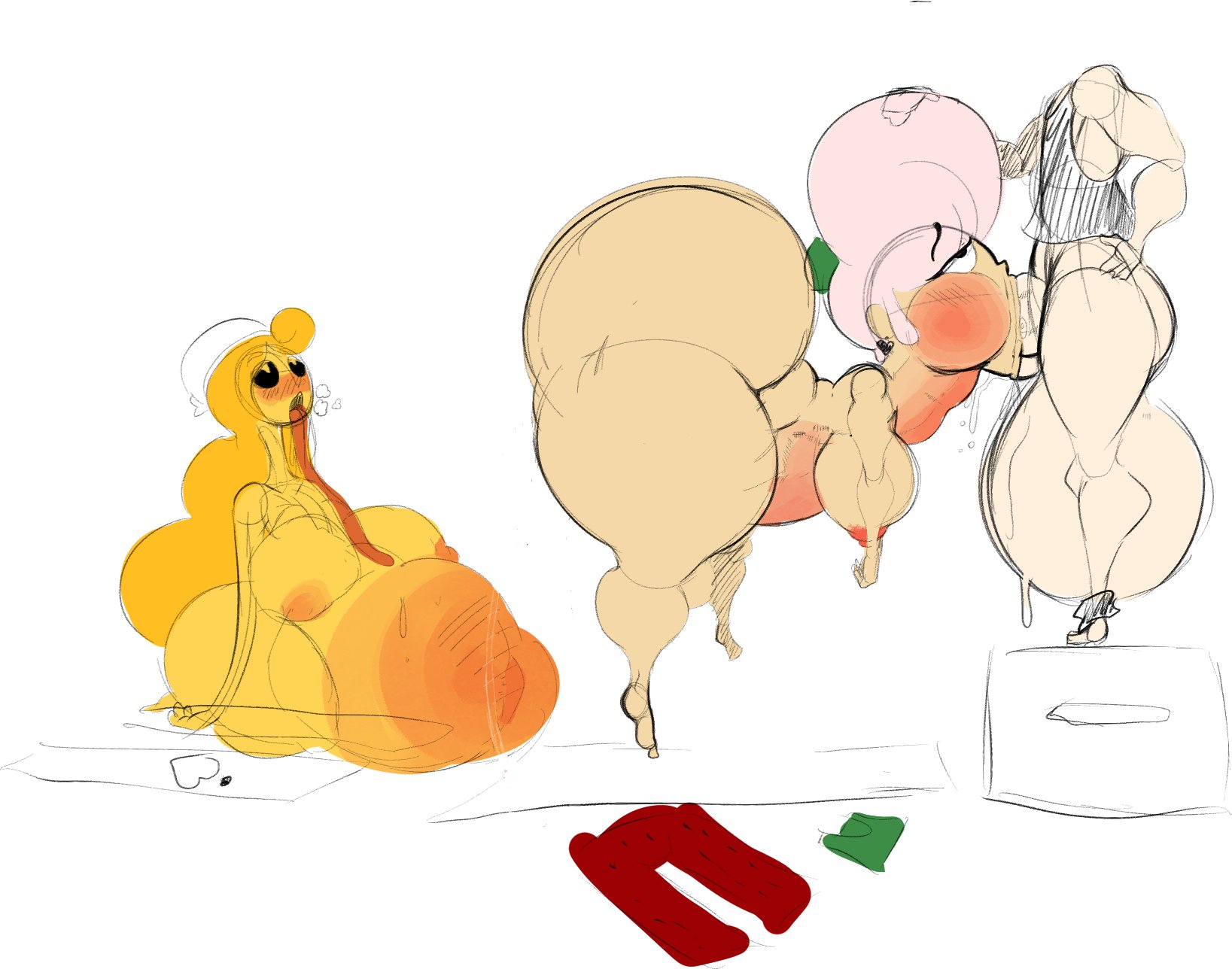 after sex, ahe gao, ass, balls, big ass, big belly, big breasts, big penis, breasts, cum inflation, cumflated belly, cumflation, deepthroat, dumplis (artist), female, huge ass, hyper, hyper balls, hyper breasts, hyper cumflation, jay (dumplis), long tongue, male, noodles (chemicalsushi), penis, strawberry (chemicalsushi), tongue, tongue out
