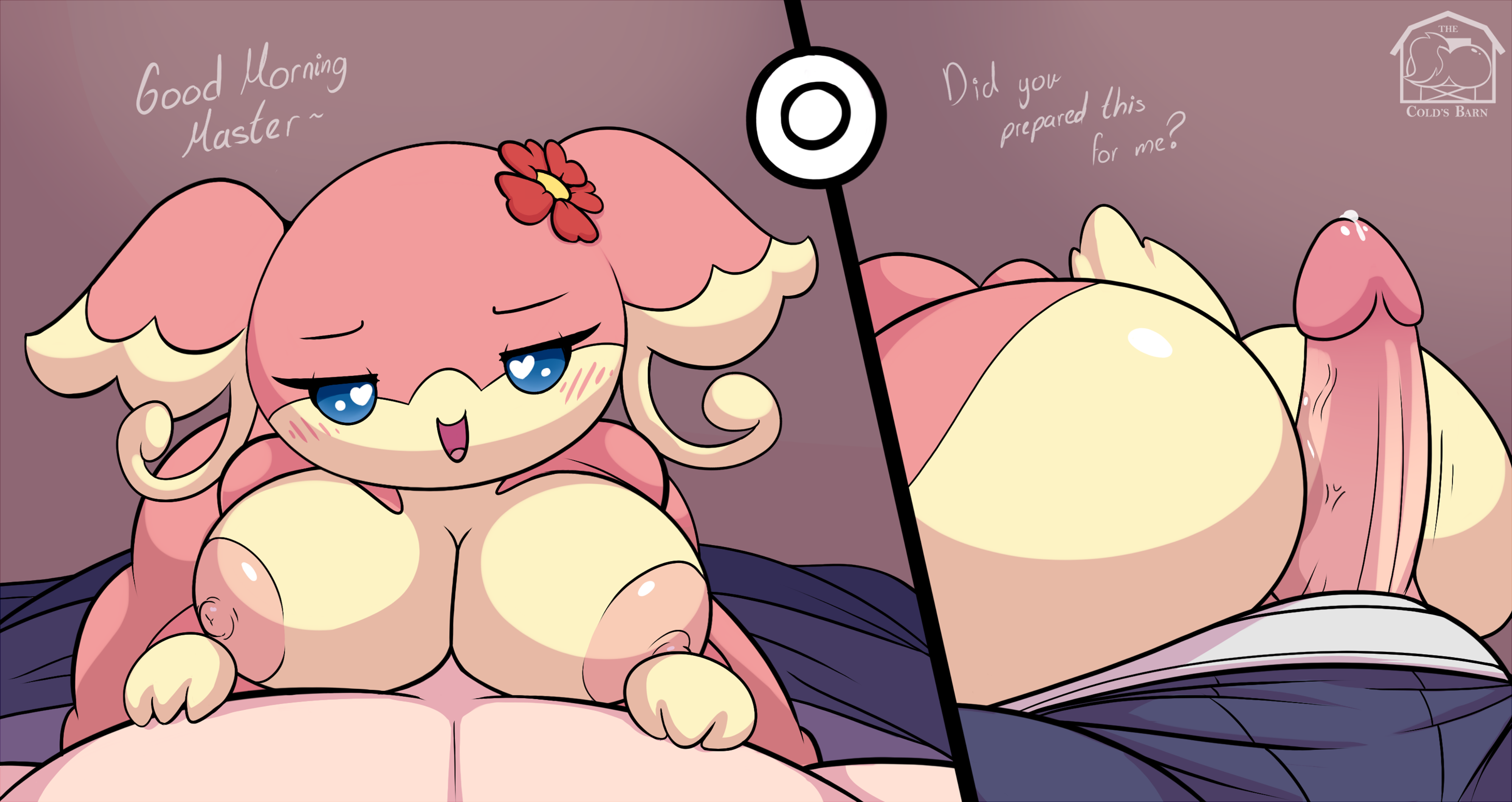 absurd res, anthro, ass, audino, big ass, big breasts, big butt, breasts, dialogue, duo, female, first person view, genitals, hi res, hot dogging, human, human on anthro, humanoid genitalia, humanoid penis, imminent sex, interspecies, male, male/female, mammal, master, nintendo, nipples, penis, pokémon (species), pokemon, pokemon (species), pokephilia, thecoldsbarn, video games