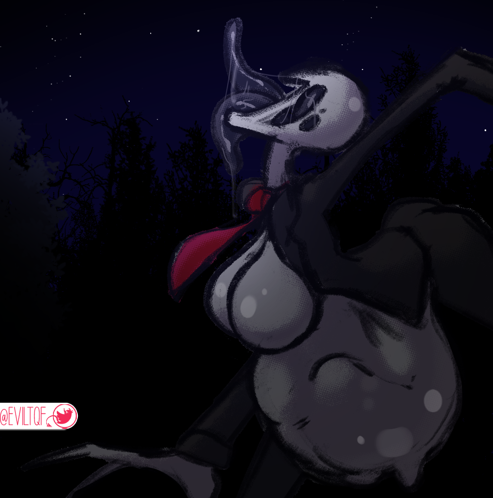 breasts, eviltqf, female, implied vore, slenderwoman, vore