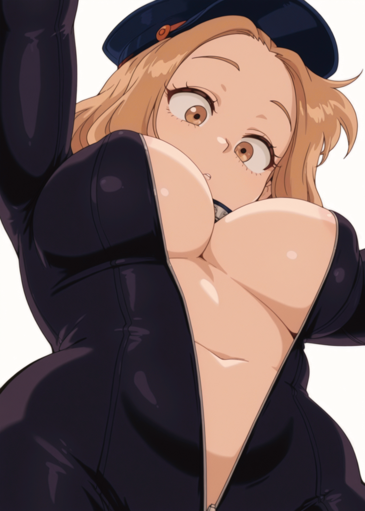 1girls, ai generated, blonde hair, boku no hero academia, breasts, brown eyes, camie utsushimi, female, huge breasts, my hero academia, sergunyaa23