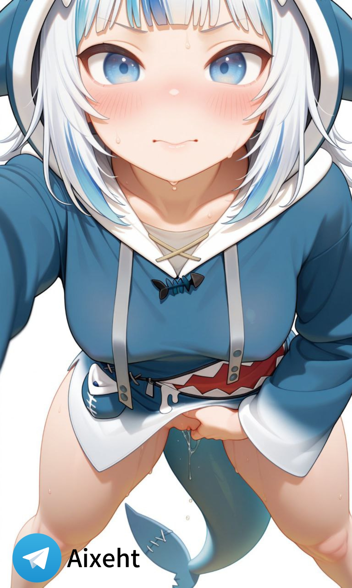 ai generated, female, female masturbation, gawr gura, hololive, hololive english, hololive myth, legs, masturbation, pussy, standing masturbation, virtual youtuber