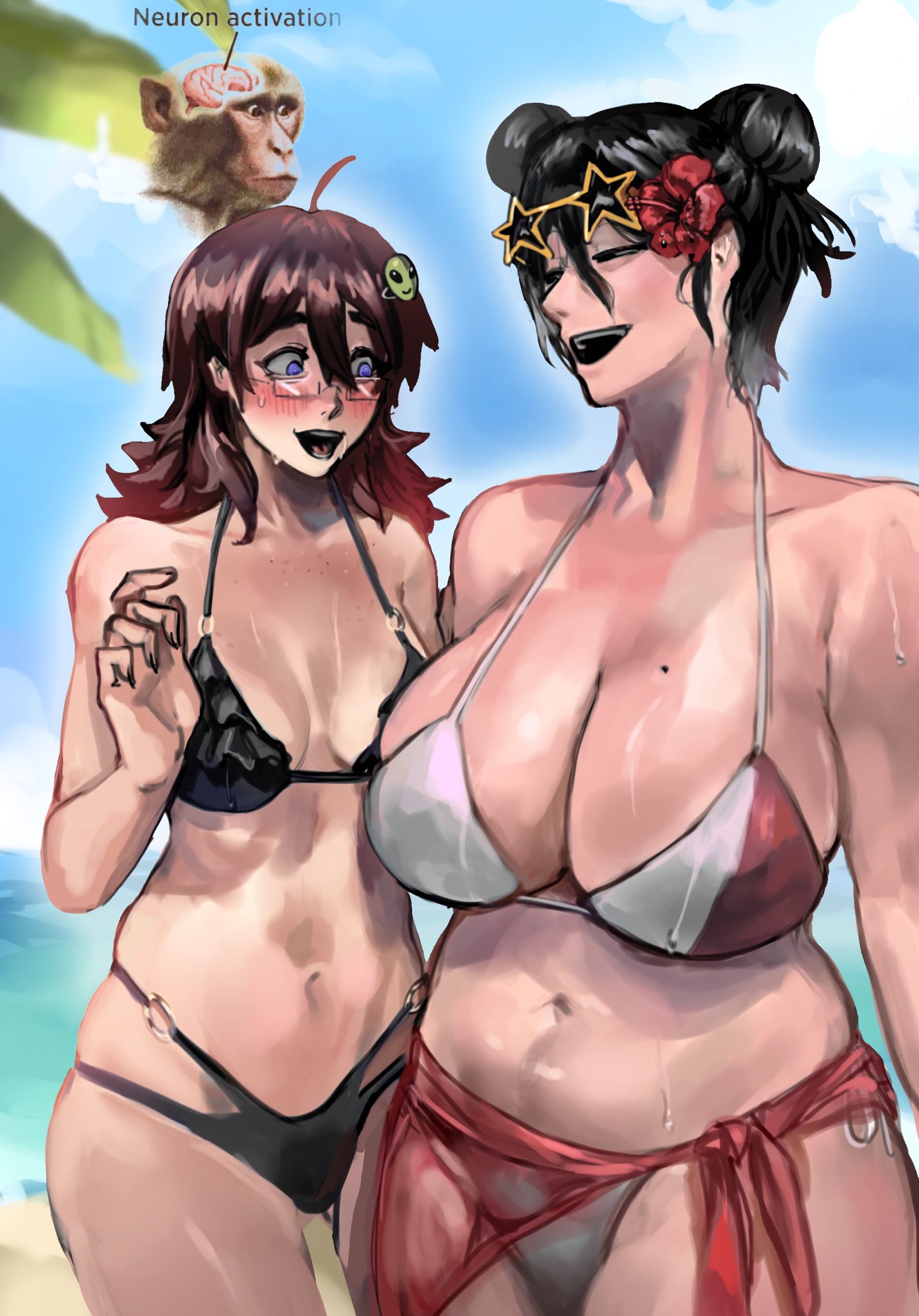 2girls, breasts, eldritch horror, female, how to date an entity (and stay alive), huge breasts, mrs (how to date an entity (and stay alive), sfour, tagme
