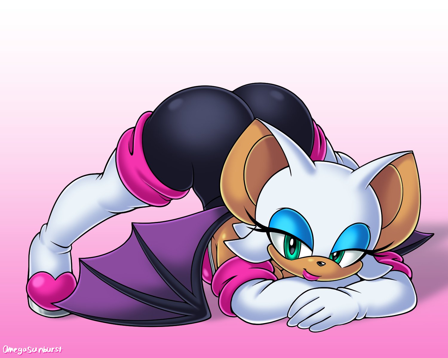 ass, ass crack, ass up, big ass, big butt, bubble ass, bubble butt, butt crack, female, jack-o pose, omegasunburst, rouge the bat, sega, sonic (series)