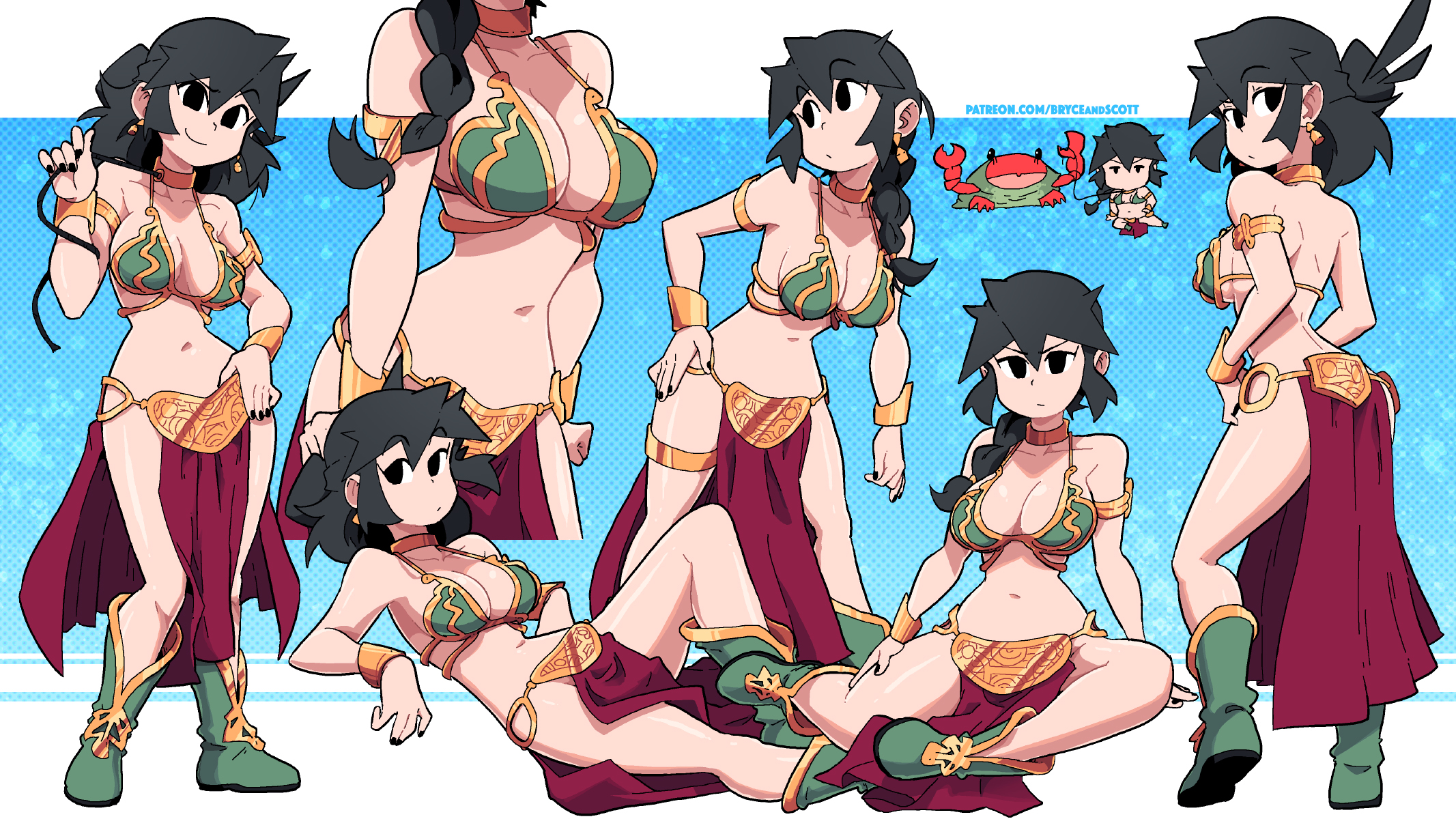 bare midriff, bare thighs, belly dancer, belly dancer outfit, breasts, cleavage, cosplay, dancer, dancer outfit, female, harem girl, harem outfit, large breasts, loincloth, lucia (scott malin), multiple poses, scott malin, slave bikini, slave collar, slave girl, slave leia (cosplay), slave outfit, star wars, tagme