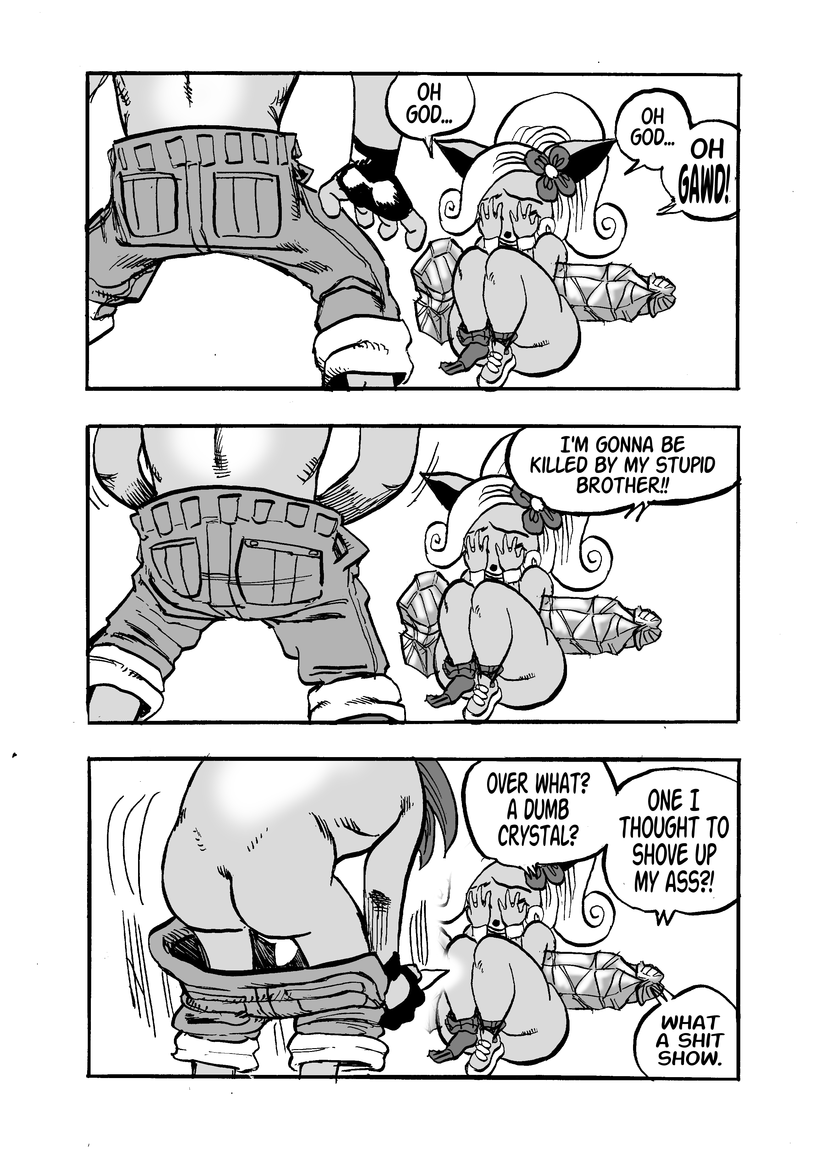 anthro, big penis, breasts, coco bandicoot, comic, comic page, crash (series), crash bandicoot, female, goudadunn, huge cock, incest, male, penis, pussy
