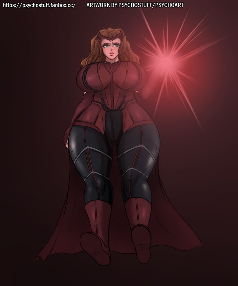 1girls big_ass big_breasts big_butt breasts_bigger_than_head huge_ass huge_breasts marvel marvel_cinematic_universe psychostuff scarlet_witch solo thick_thighs wanda_maximoff wandavision