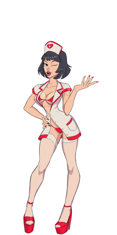 booty_farm character_profile character_sheet clothed_female high_heels jessica_(booty_farm) nurse nutaku platform_heels solo solo_female solo_focus tender_troupe