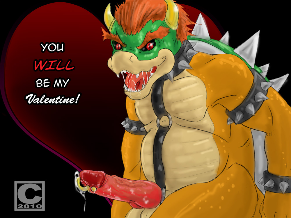 2010 artist_request bowser cock_ring green_shell horns koopa male_only mario_(series) nintendo shell spiky_shell straight_hair tagme valentine's_day