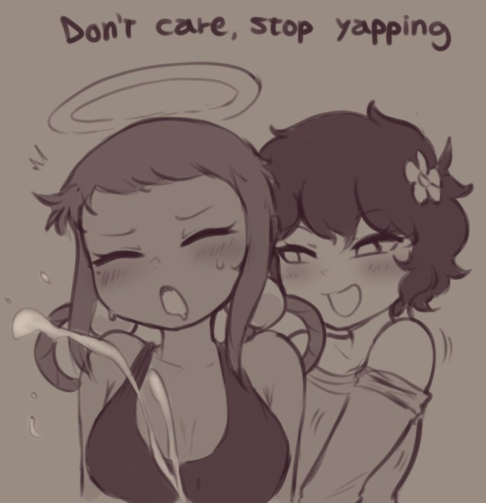 1futa, 2girls, achan (argonchann), cum, dako, dakosito, female, from behind, futa with female, futanari, handjob, handjob from behind, intersex, meme, partially clothed, umiko (dakosito)
