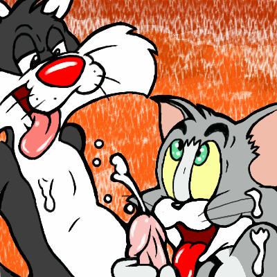 cum erection gay looney_tunes male male_only metro-goldwyn-mayer multiple_males oral penis respect_sylvester smooth_fur sylvester tom_and_jerry tom_cat warner_bros warner_brothers yaoi