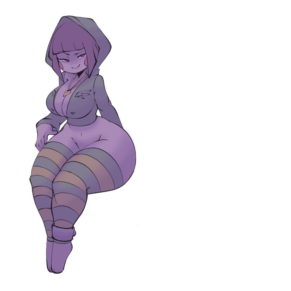 1girls big_ass big_breasts bottom_heavy bottomless brown_hair chara cleavage dinomite_(artist) feet female green_sweater hoodie huge_ass leggings mound_of_venus navel necklace red_eyes short_hair smile solo sweater thetis_(artist) undertale wide_hips