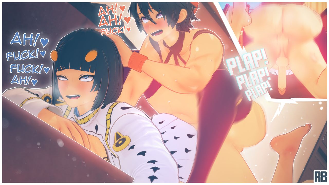 anal, anal sex, bruno buccellati, couch, couch sex, english text, gay, hand on head, jojo's bizarre adventure, male, male only, male penetrated, male/male, narancia ghirga, prone bone, rotten bastard, sex, text, vento aureo, yaoi