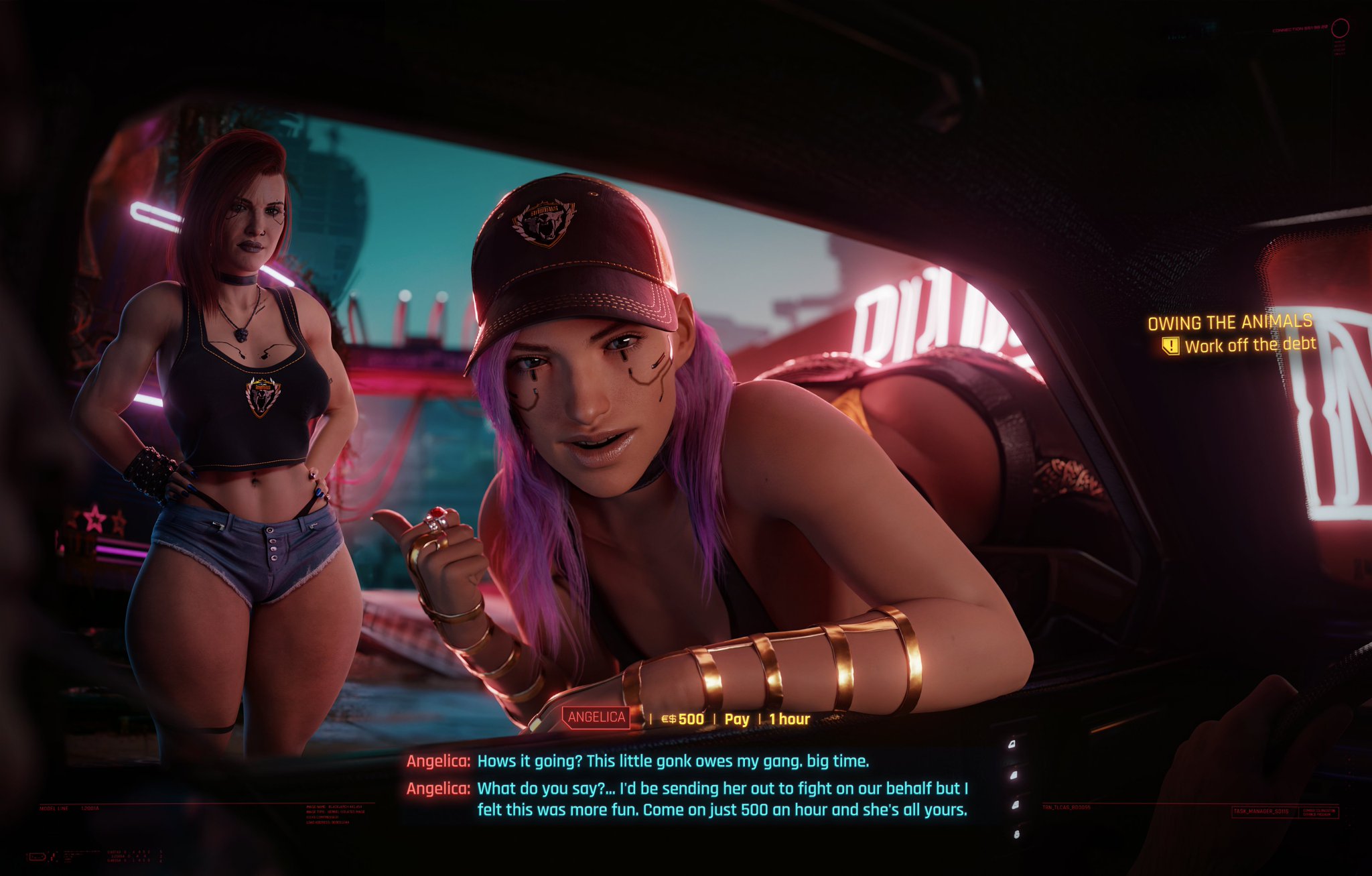 2girls, 3d, angelica whelan, big ass, big breasts, breasts, cd projekt red, curvaceous, curvy, curvy figure, cyberpunk, cyberpunk (series), cyberpunk 2077, cyberpunk 2077: phantom liberty, dinoboy555, female, hips, hourglass figure, huge ass, huge breasts, large ass, large breasts, light skin, light-skinned female, mature, mature female, prostitution, slim waist, thick, thick hips, thick legs, thick thighs, thighs, v (cyberpunk 2077), valerie (cyberpunk 2077), voluptuous, waist, wide hips
