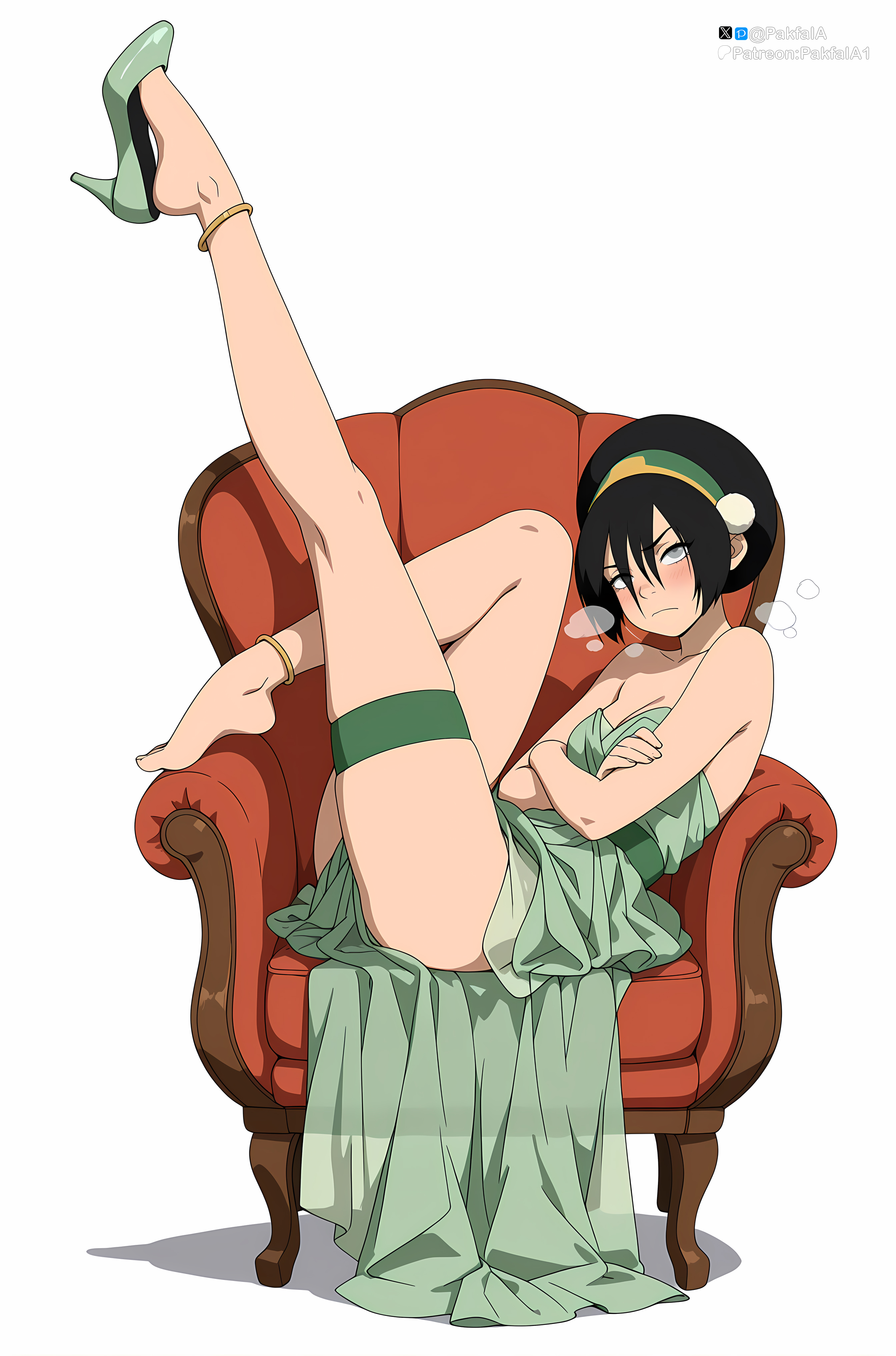 1girls, ai generated, avatar the last airbender, dress, female, female only, pakfaia, solo, toph bei fong