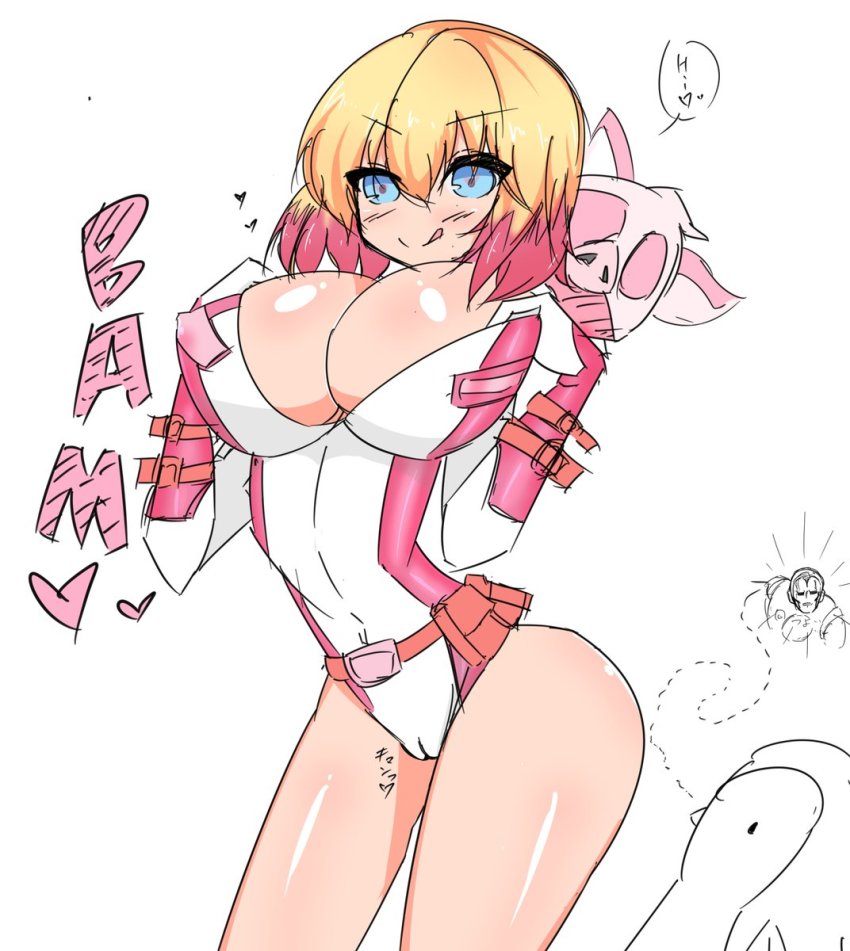big breasts, breasts, cleavage, female, female only, gwen poole, gwenpool, gwenpool (series), huge breasts, marvel, marvel comics, purotein0093, solo, solo female, tagme