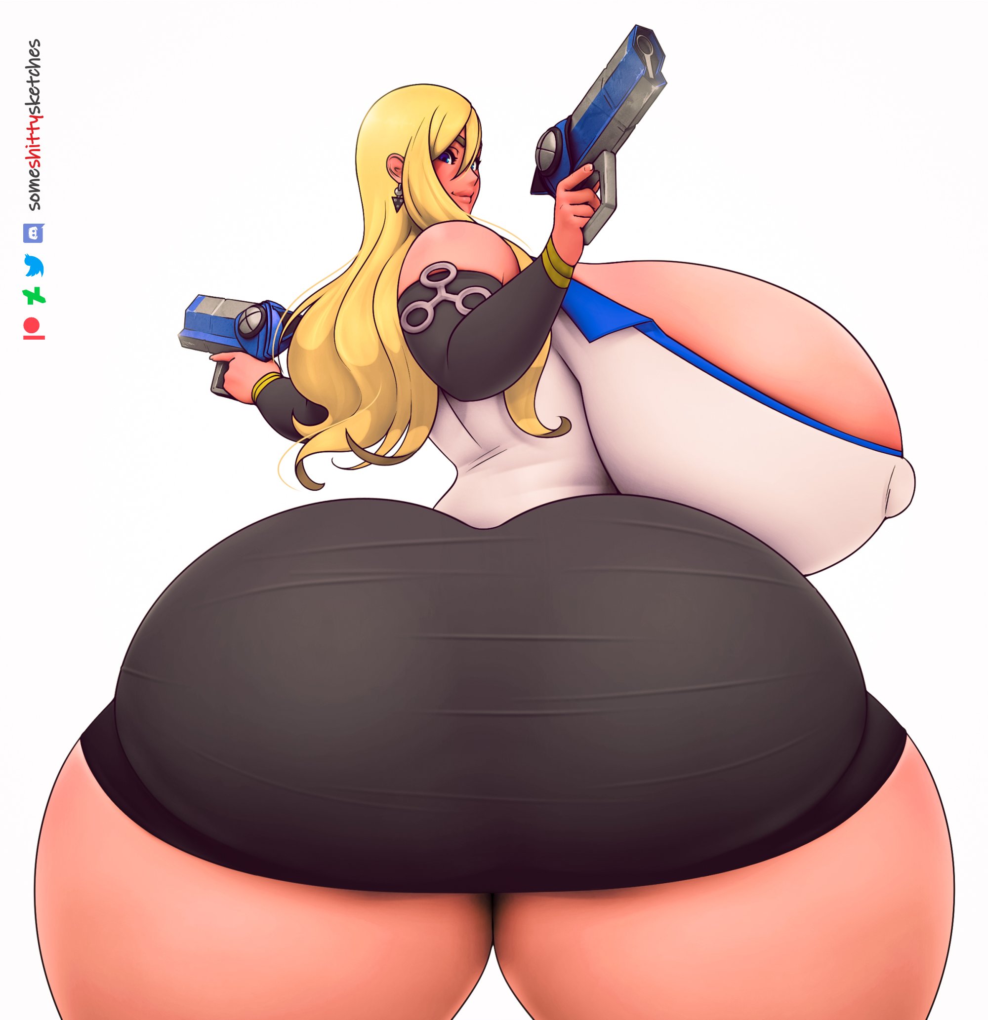 1girls, ass, ass in dress, big ass, big breasts, breasts, edens zero, female, fully clothed, happy (edens zero), huge ass, huge breasts, rebecca bluegarden, someshittysketches, thick, thick ass, thick legs, thick thighs, wide hips