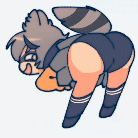 animated, ass, ass focus, black panties, brown hair, female, female focus, female only, indie virtual youtuber, looking back, meme, panties, simple background, snuffy, tagme, twerking, virtual youtuber, white background