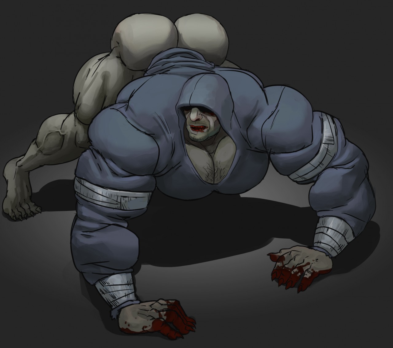 1boy, 2d, abs, balls, biceps, bodybuilder, horror, hunter (left 4 dead), hyper, hyper balls, hyper genitalia, hyper muscles, hyper penis, hyper testicles, jack-o pose, left 4 dead, left 4 dead (series), male, male focus, male only, muscles, muscular, muscular arms, muscular ass, muscular back, muscular legs, muscular male, muscular thighs, nipples, pecs, penis, remert, solo, solo male, testicles, veins, veiny penis, zombie, zombie boy, zombie only