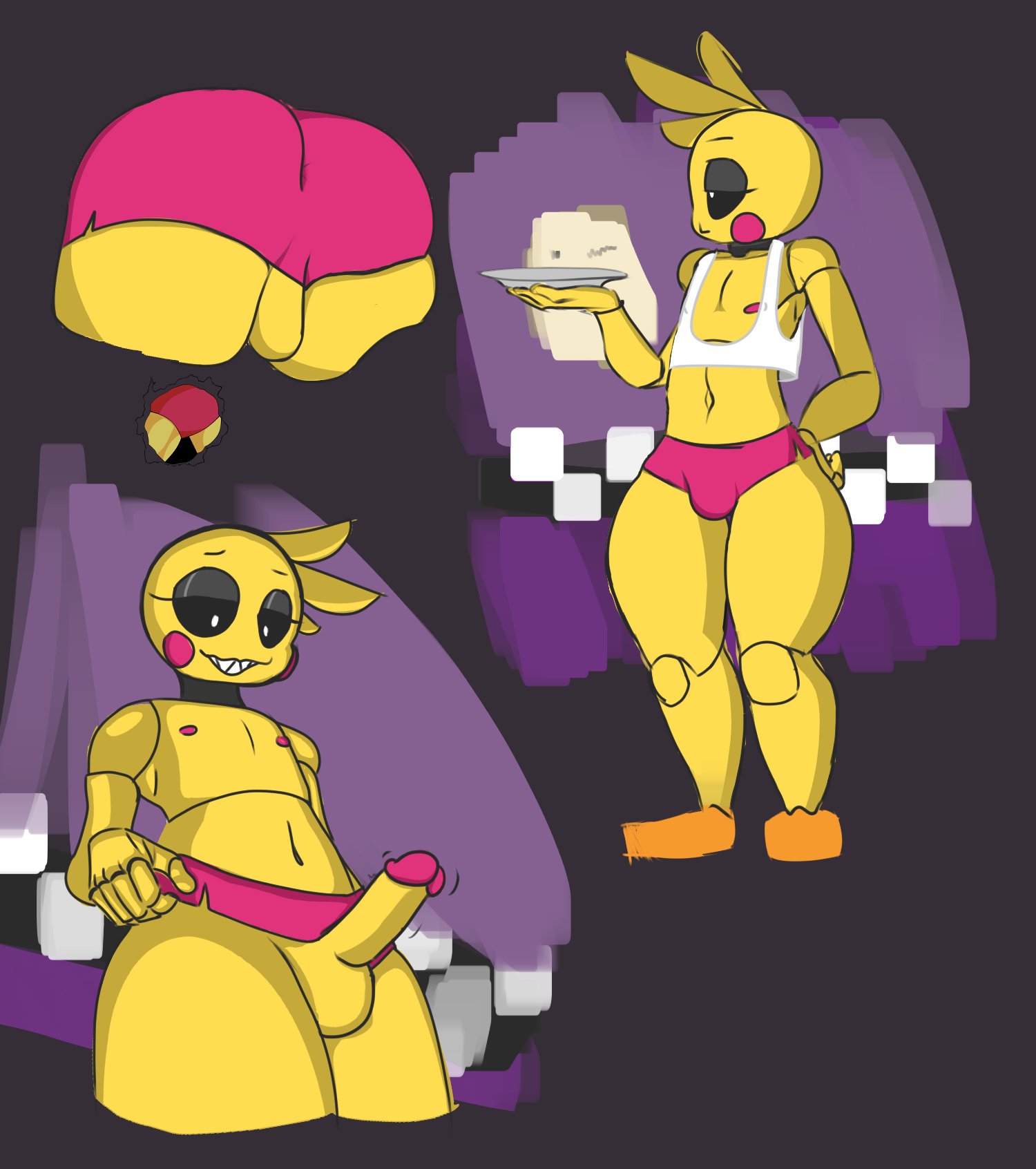 1boy, balls, five nights at freddy's, five nights at freddy's 2, male, male only, penis, rule 63, solo, tagme, toy chica (fnaf), veevee (artist), veeveederi, yellow skin