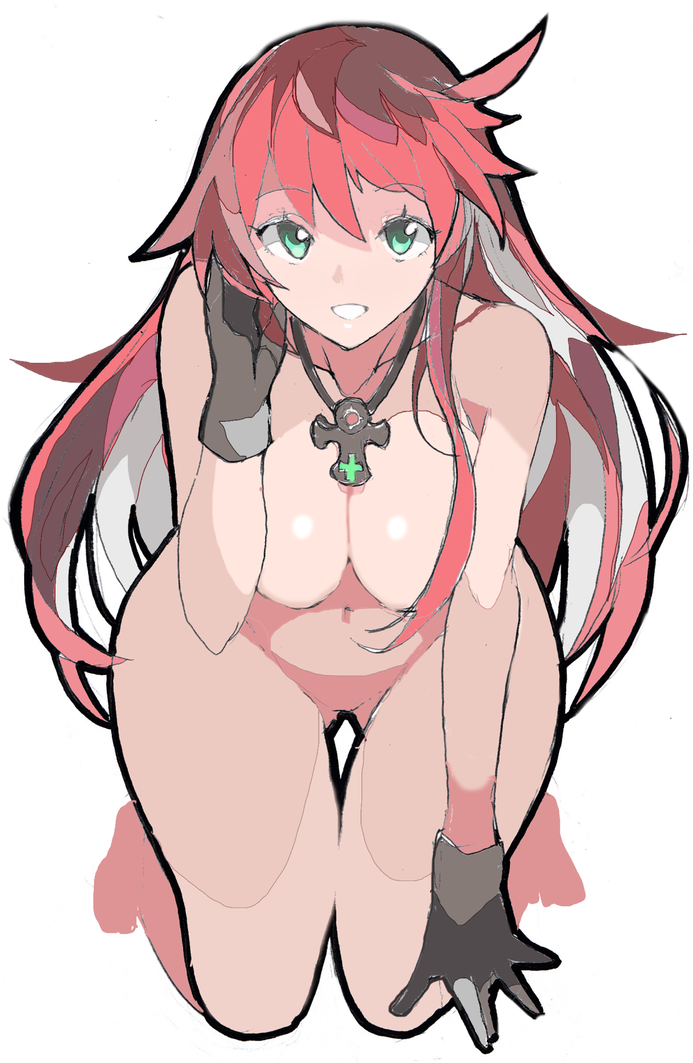 1girls 2021 big_breasts breasts enpe guilty_gear jack-o'_valentine long_hair looking_at_viewer nude nude_female red_hair smiling solo solo_female tagme thick thick_thighs thighs