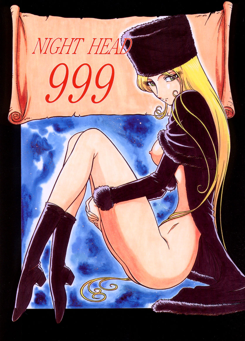 1girls 2001 aratamaru blonde_hair breasts female galaxy_express_999 half_naked hat large_breasts leijiverse light-skinned_female light_skin long_hair maetel solo