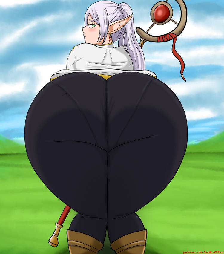 1girls, ass, ass focus, blaze (artist), bxblazexd, elf, elf ears, elf female, elf girl, female, female only, frieren, frieren beyond journey's end, pantylines, sousou no frieren