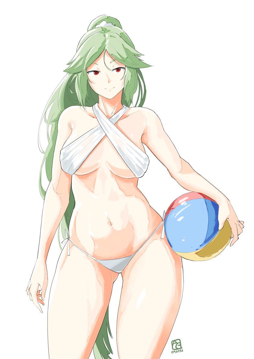 1girls, 2021, automatic giraffe, bare shoulders, belly, belly button, big breasts, breasts, dated, female, female only, goddess, hips, human, human only, humanoid, kid icarus, kid icarus uprising, large breasts, navel, nintendo, palutena, simple background, solo, solo female, thick, thick thighs, thighs, voluptuous, watermark, white background, wide hips