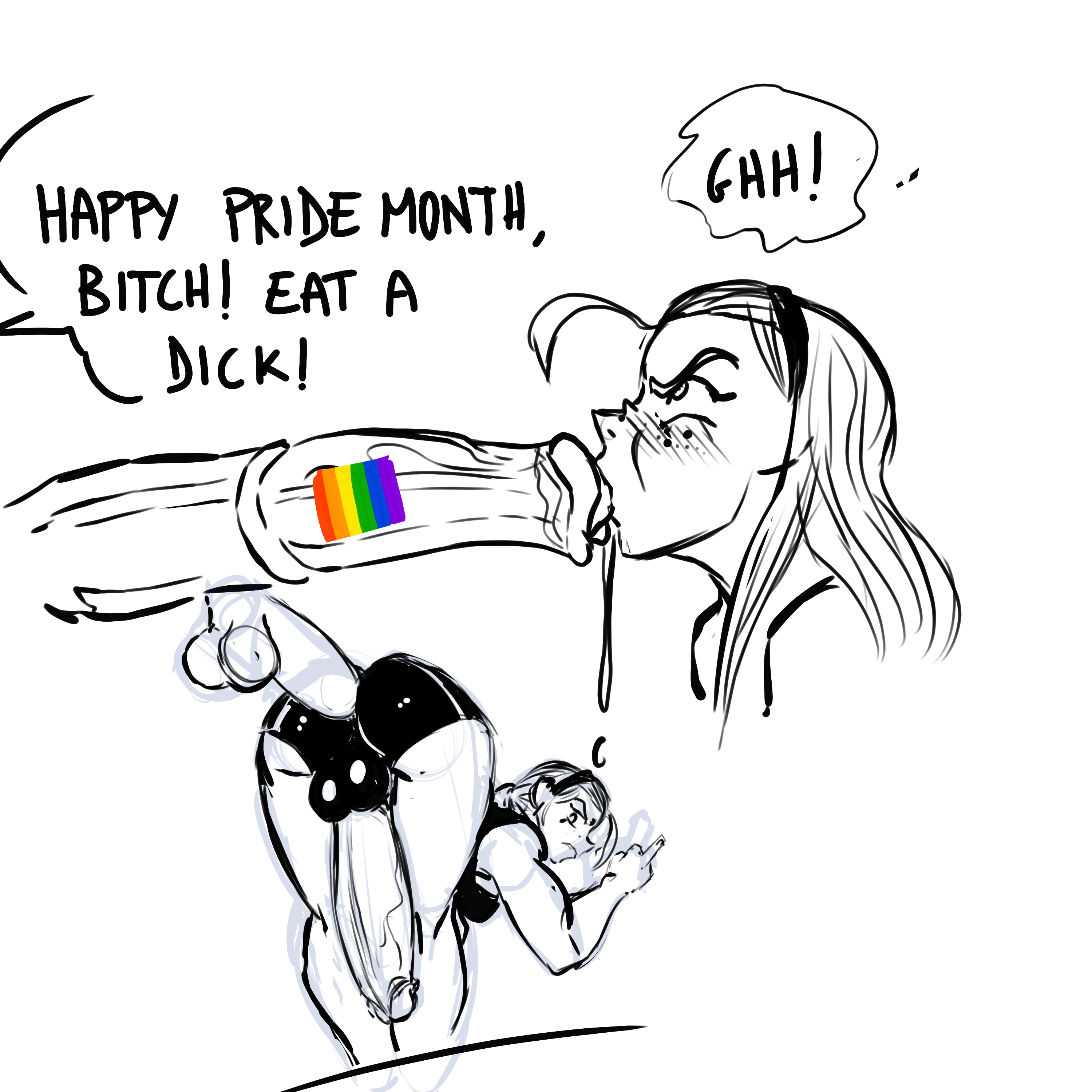 animal genitalia, animal penis, blowjob, cum, cum drip, dickgirl, disembodied penis, equine penis, fellatio, freckles, futa penetrated, futanari, futasub, horsecock, huge cock, hung bottom, intersex, male, male on futa, monochrome, original character, penis, ripley (sinsigat), ripley schiumeat (sinsigat), sinsigat, tagme, trans woman, transfem