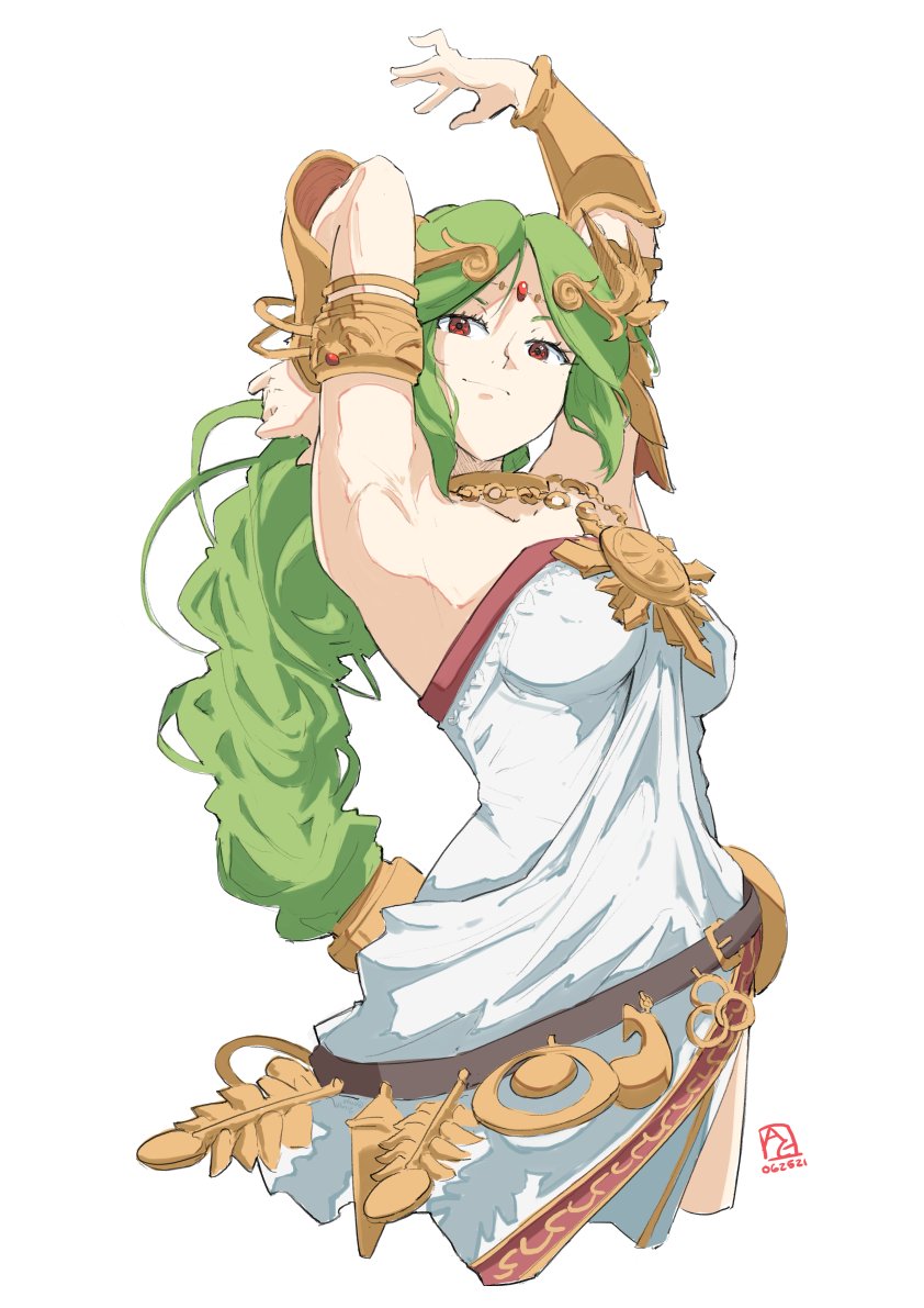 arms up pose, automatic giraffe, female, kid icarus, kid icarus uprising, nintendo, palutena