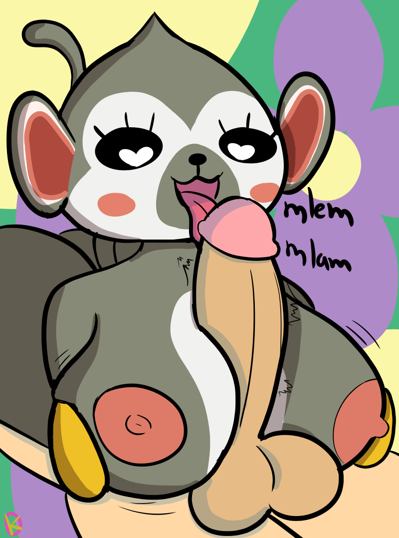 animal_crossing big_penis breasts faceless_male female_on_top heart-shaped_pupils huge_breasts human klutzatdusk large_breasts licking_penis lying_on_person monkey monkey_girl nintendo offscreen_male paizuri shari_(animal_crossing) sound_effects squirrel_monkey