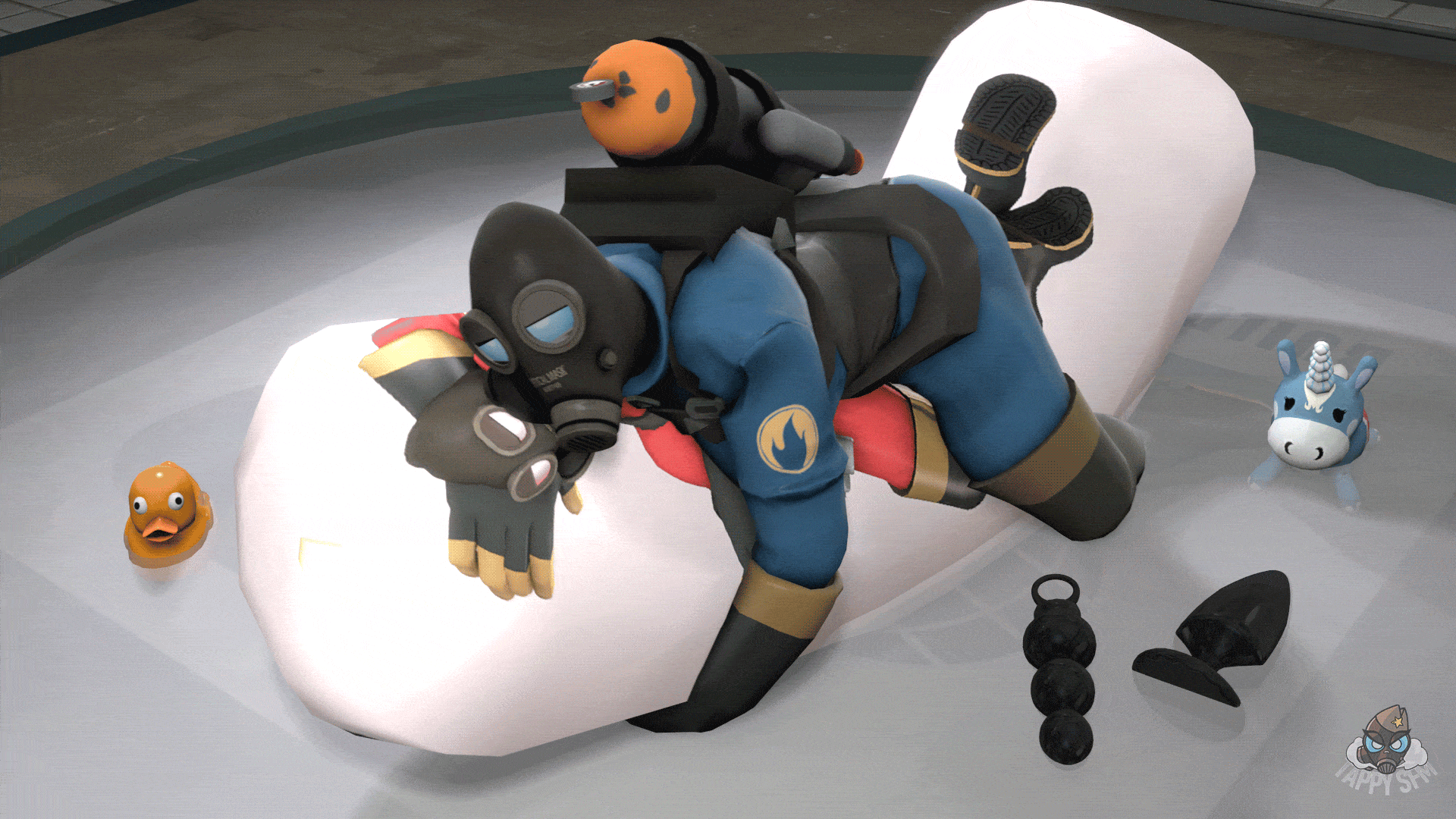 1futa, 3d, anal plug, body pillow, bodysuit, breasts, buttplug, clothing, cum, cum pool, cute, dakimakura, fempyro, floating, futanari, gas mask, hugging, humping, intersex, latex, latex suit, masturbation, pillow, pillow humping, pool, pyro, pyro (team fortress 2), solo, solo focus, solo futa, source filmmaker, tappysfm, team fortress 2, thighhigh boots, thighhighs, valve